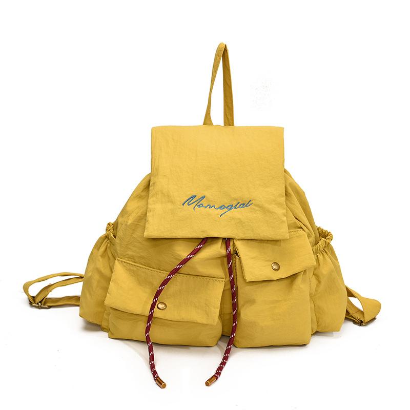 

Nylon cloth backpack bag for women 2025 summer new trendy fashion college style backpack casual large-capacity schoolbag for women жовтий