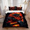 3pcs Viking Fire Soft Comfortable Bedding Set, For Bedroom, Guest Room And Dorm, All - Season Use, High-Definition Printing190