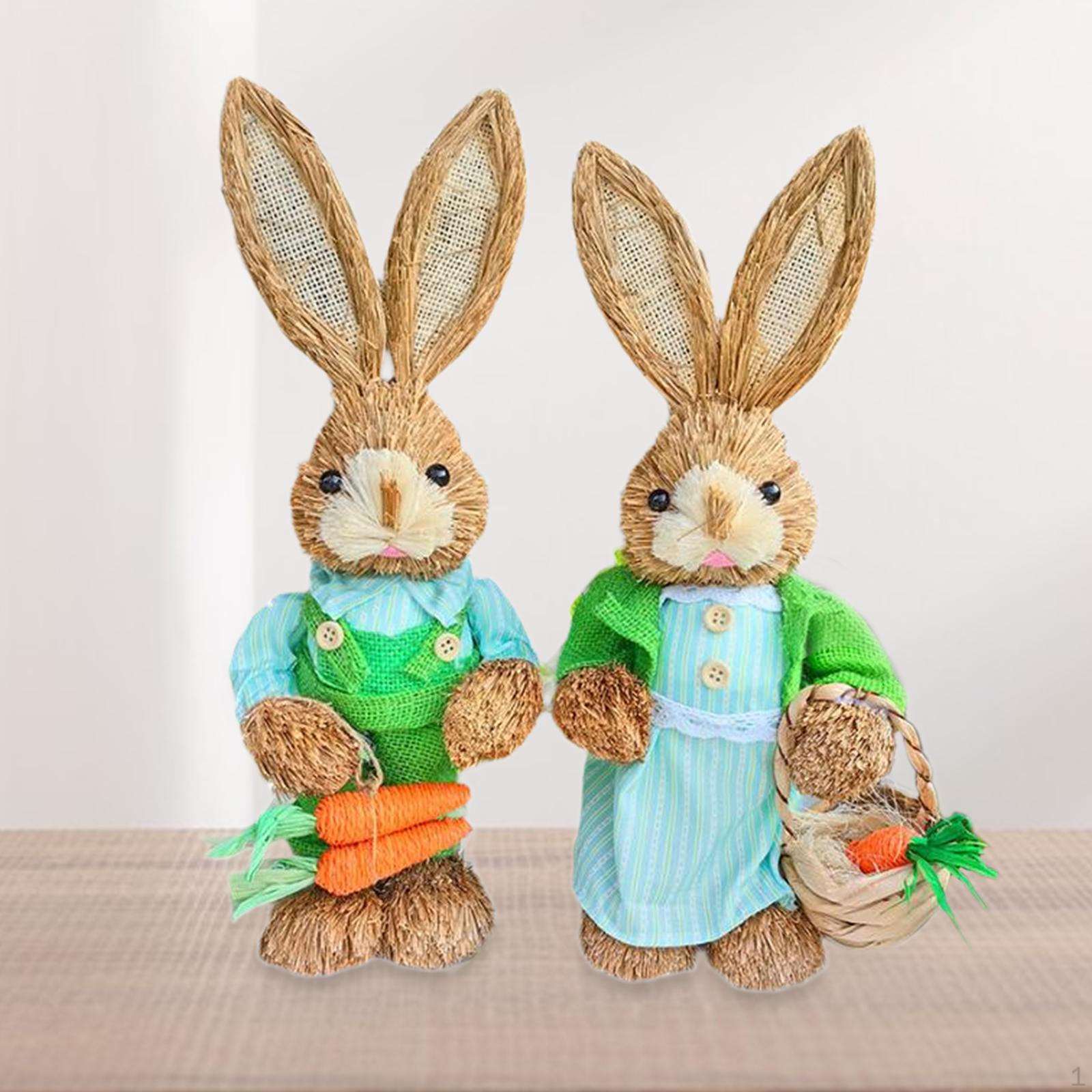 

2 шт. пасхальные стоящие статуи кроликов, скульптуры животных, подарочный фотореквизит, декор для жизни