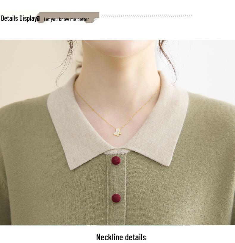 2025 Women's Plus Size Knit Top - Spring/Autumn Woolen Sweater for Middle-Aged & Elderly