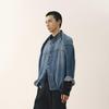 Men's Oversized Denim Jacket with Stand Collar
