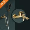 VGX Simple Bathroom Shower System Set Bathtub Faucets Set Bath Water Taps Shower Diverter Single Handle Tub Mixer Shower Crane