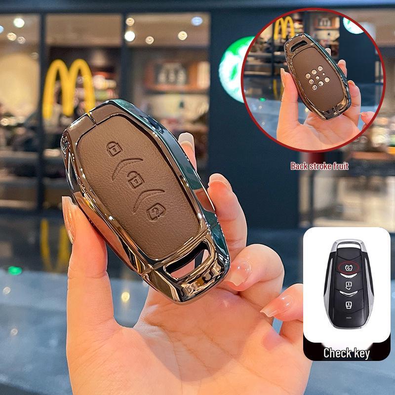 Blue Electric E5plus Key Case for Dongfeng Seres E5 Plug-in Hybrid DE-i Car Key Shell