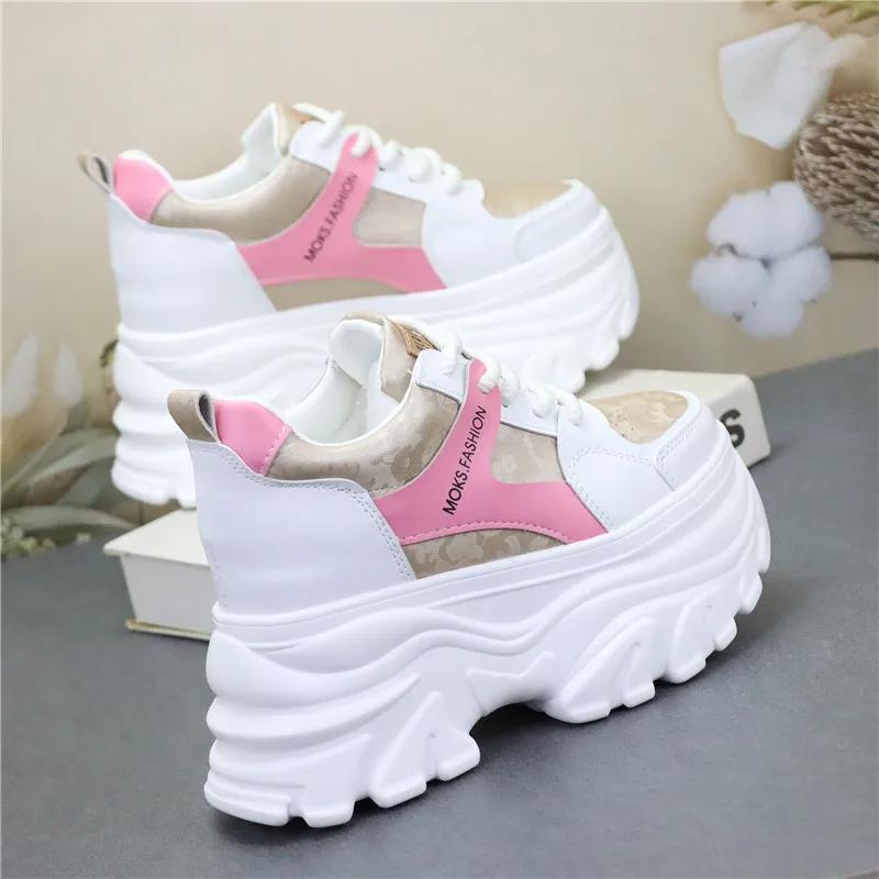 Fashion 12CM Microfiber Leather Platform Wedge Fashion Mary Jane Chunky Heels Spring Chunky Sneaker Autumn Pumps Ankle Boots Shoes