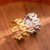 18K Gold Vacuum Electroplated Titanium Steel Openable Watch Band Ring