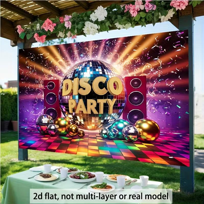 Sfondo per Festa Disco, Striscione Sfondo Palla da Discoteca Retrò Anni '70 per Compleanni e Feste a Tema