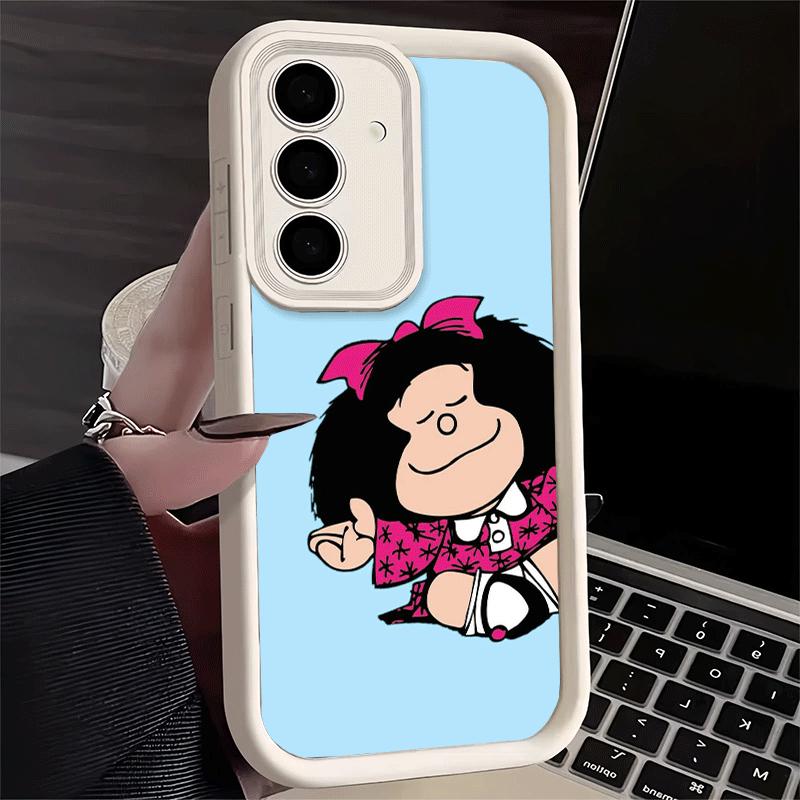 Phone Case for Samsung Galaxy S26 S25 Ultra S24 FE Mafalda Cartoon Cute Shell S23 Plus S22 + S21 S20 5G Soft Silicone Funda