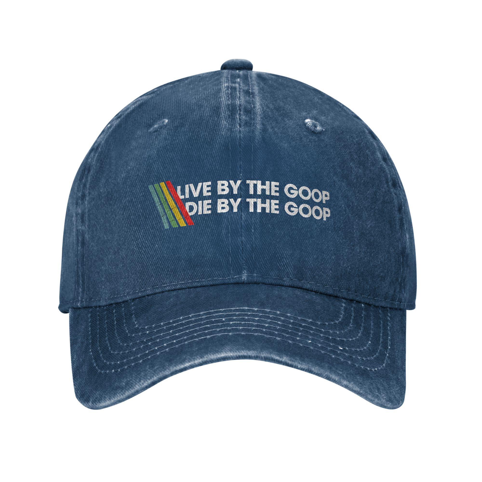 

Live By The Goop Die By The Goop Washed Baseball Cap ARC Raiders Fitted Retro Sun Trucker Hat Summer Men Women Baseball Caps One Size темно-синього кольору