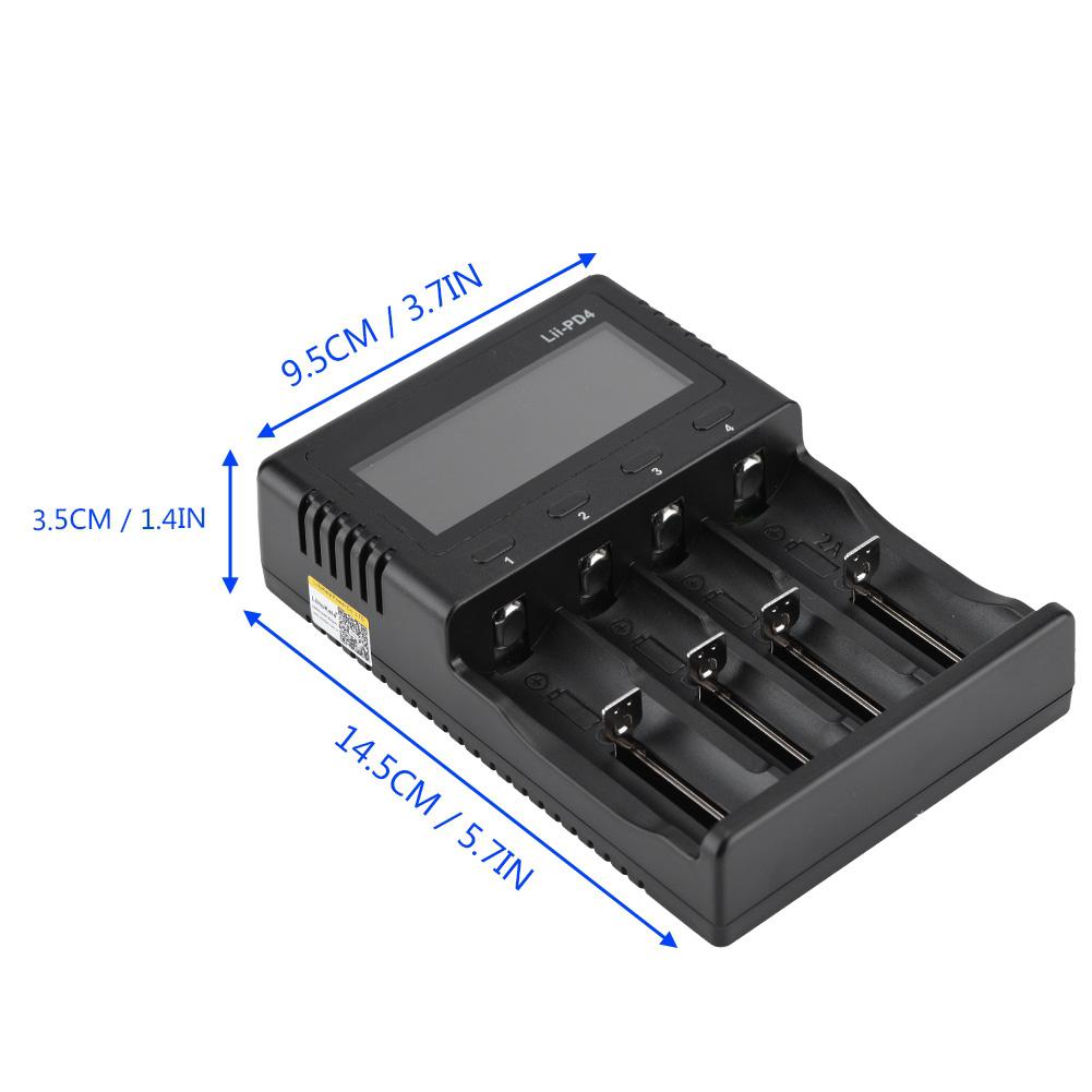 Liitokala Lii pD4 LCD Battery Charger 4 Slot Smart Battery Back