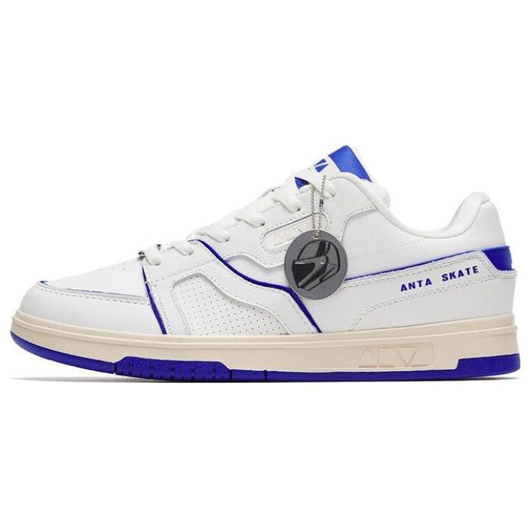 Anta Aoyu Non-Slip Shock Absorbing Wear-Resistant Low-Top Skate Shoes Men Sneakers White Blue 112248026-3