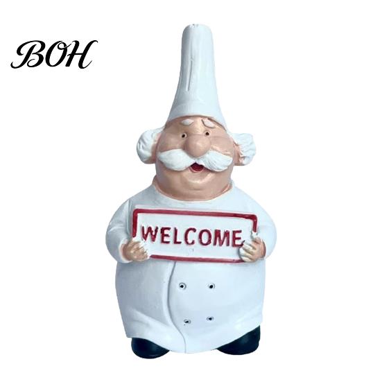Resin Fridge Magnet Cartoon Fat Chef Magnet, Hand-painted 3D Refrigerator Picture Photo Holder for Home Office Kitchen Decoration Accessory