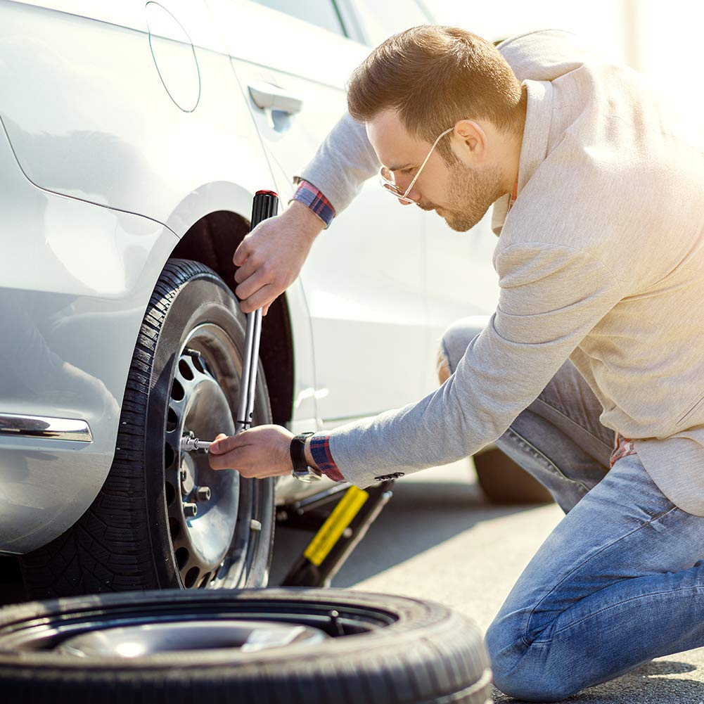 Torque Pré-definido Adaptador de Pneu para Reparo Soquete Adaptador Chave Inglesa com Estojo Chave, Chave de Carro/Motocicleta, Troca, 9,5mm (3/8 ") Chave de torque, 20-140Nm, 12/13/14/17mm,