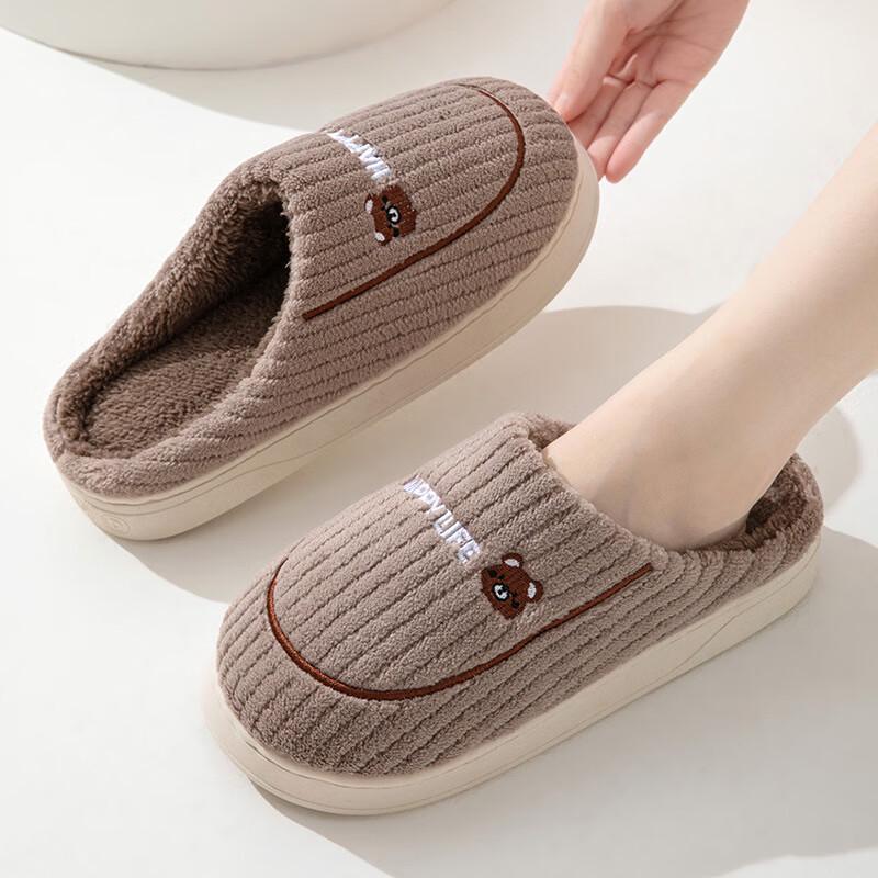 Changbaosen Home Warm Furry Cotton Slippers