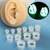 2 Stück/12 Stück 6-16mm Leuchten im Dunkeln Silikon Ohrstöpsel Set Einfache Ohr-Dehner Tunnels Expander Körperschmuck Set