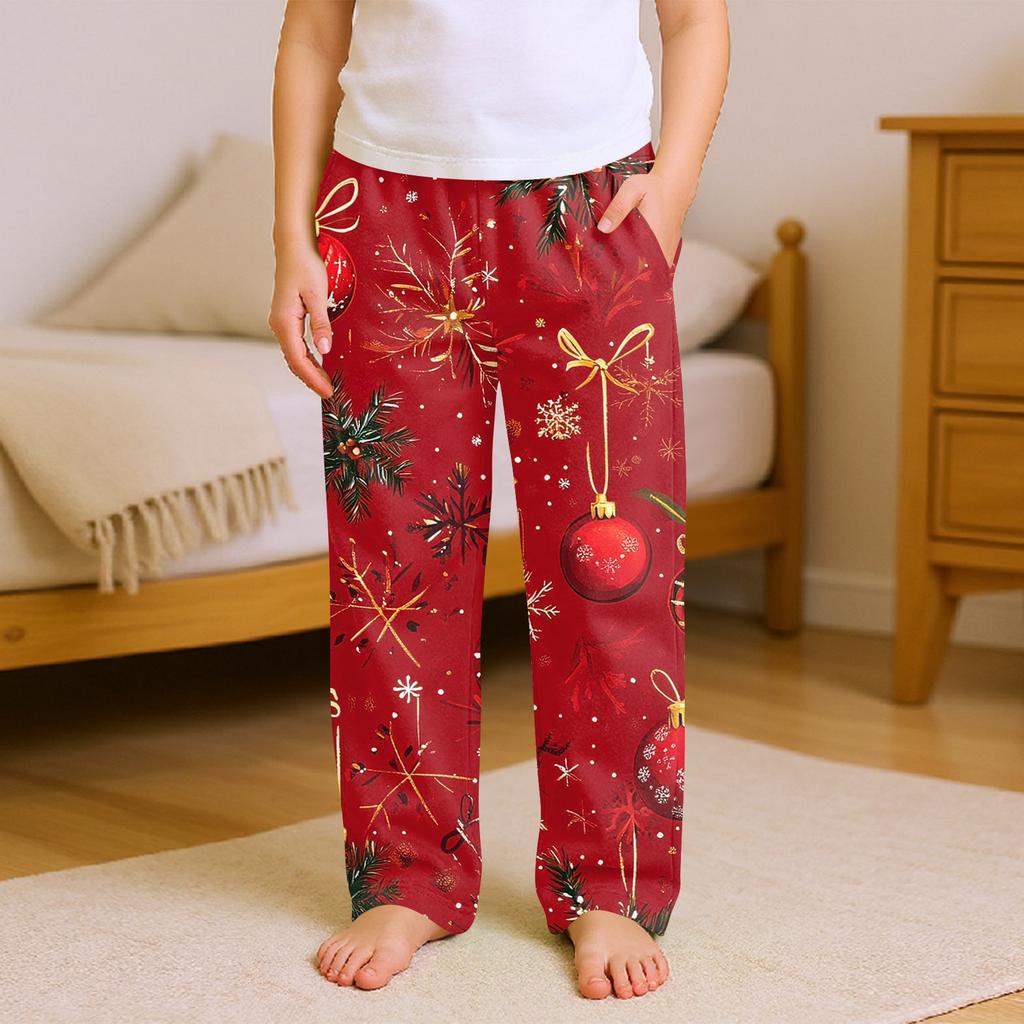 Children's Soft Comfortable Pyjama Bottoms Casual  Christmas Print Home Pants