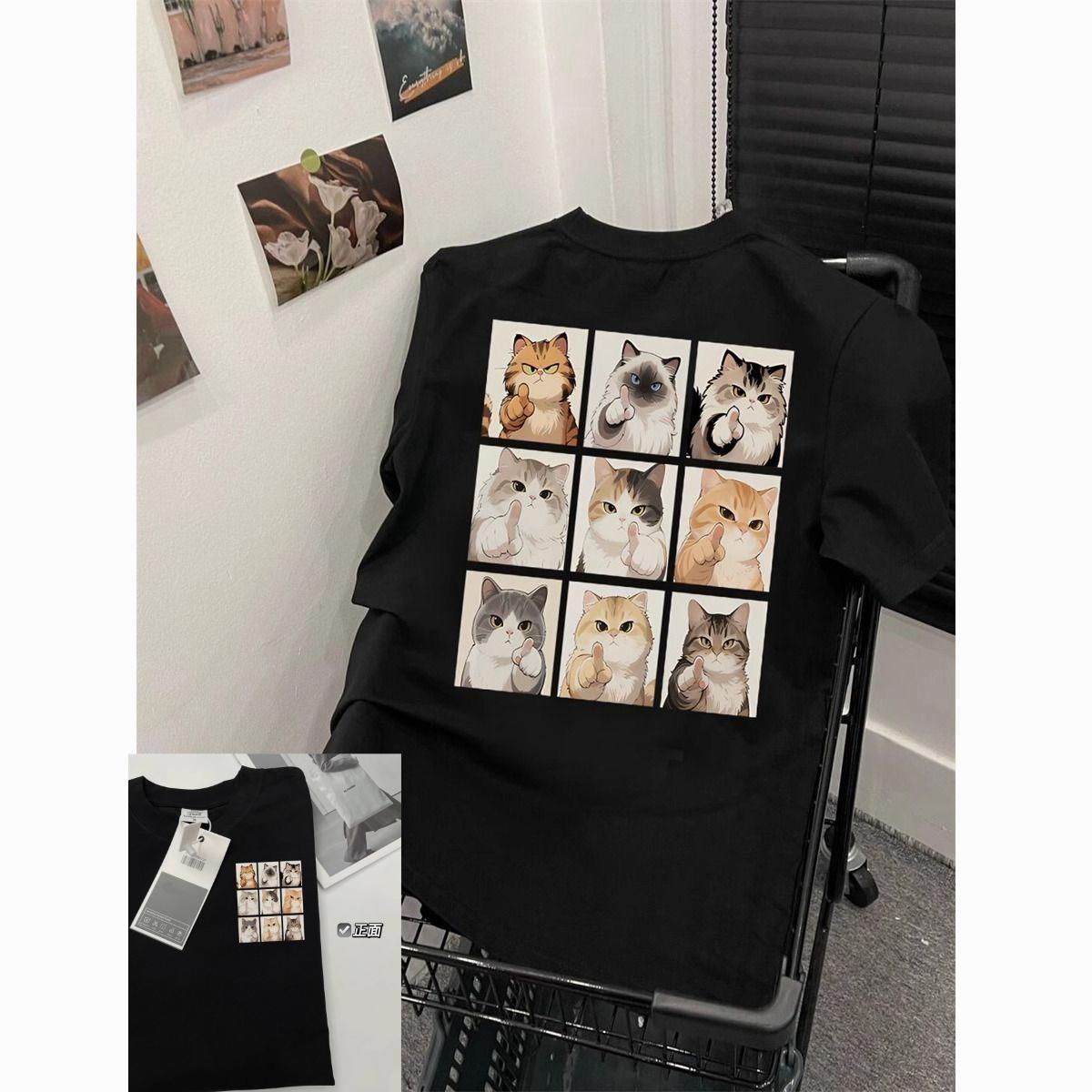 

Printed Cotton Shortsleeved Tshirt for Unisex and Women Summer Students Loose and Casual 2025 New Ins Tops Trendy S