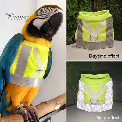 Bird Flight Harness Vest Parrot Suit with Leash Reflective Vest Bird Clothes for Cockatiels Conures Budgies Parrot Flying Training Clothes Leash Set