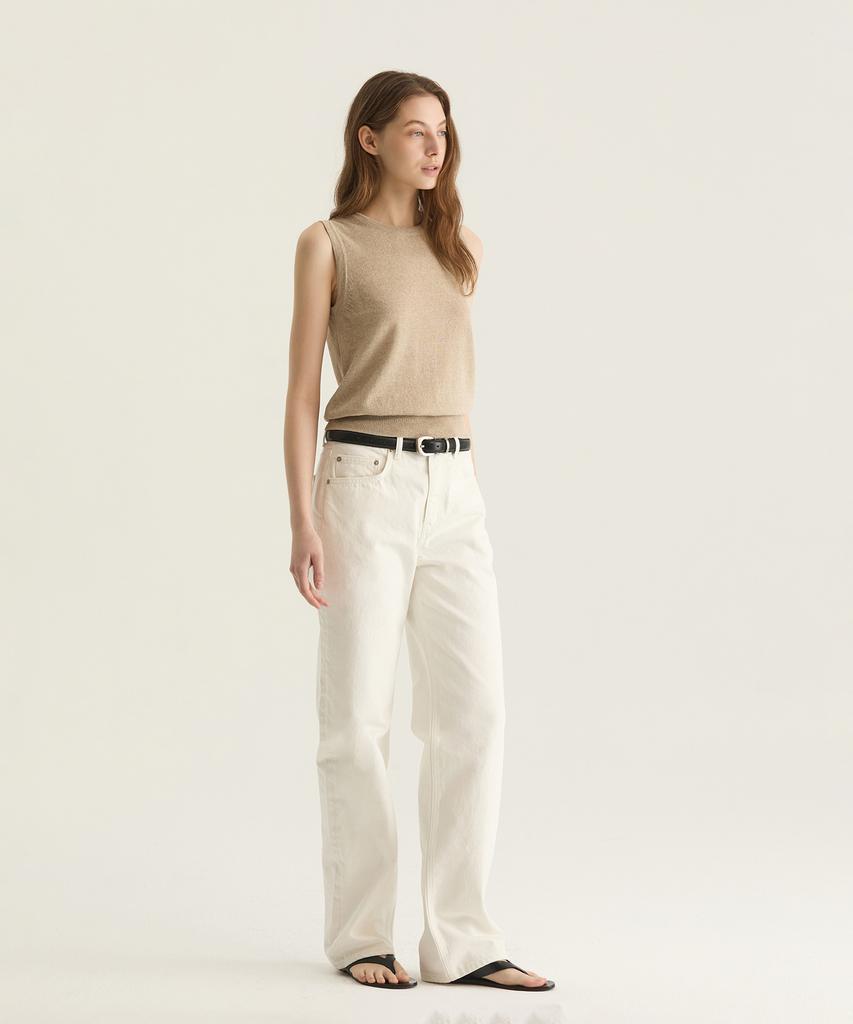 Oteumilkape Linen Sleeveless Knit - Oatmeal