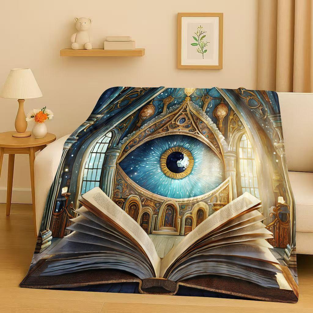 Freemasonry All Seeing Eye Symbol Evil Eye Art Flannel Blanket,Ultra Soft Warm Plush Throw for Home Bedroom Bed Sofa Cover Kids