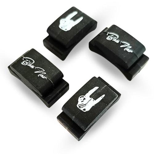 

BONNOW Pick Holder, Set of 4, Rubber Guitar Pick Holder, 2.5 x 1.2 cm, Lightweight 3g, Pick Storage, Headstock Mount, Acoustic/Electric Guitar, Black