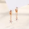 Temperament Tassel Chain Flower Ear Buckle Korean Version Exquisite Small Ins Style Fashionable Sweet Earrings Women