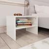 VidaXL Bedside Table High Gloss White 40 X 30 X 30 Cm Chipboard