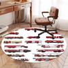 Fire Truck Printed Round Rug Carpet Chair Rug Area Rug Entryway Doormats,for Office Chair Living Room Bedroom Kitchen Room.