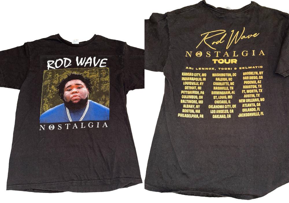 

2 Sides Rod Wave Nostalgia Tour Black TShirt Reprint S5XL SN170 Unisex T-Shirt M