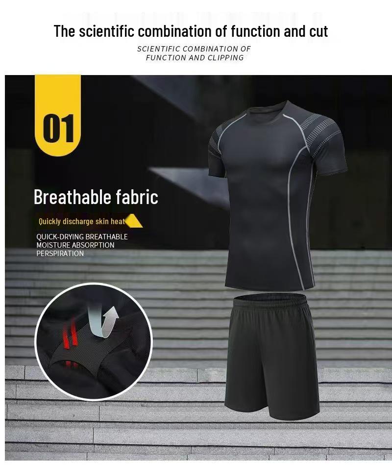 Men's High-Elasticity Quick-Dry Sports T-Shirt for Basketball & Running