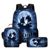 15 Inch One Piece 3-in-1 Backpack Set Unisex for Boys and Girls Age 6-10, Light Weight School Kit with Lunch Bag & Pencil Case