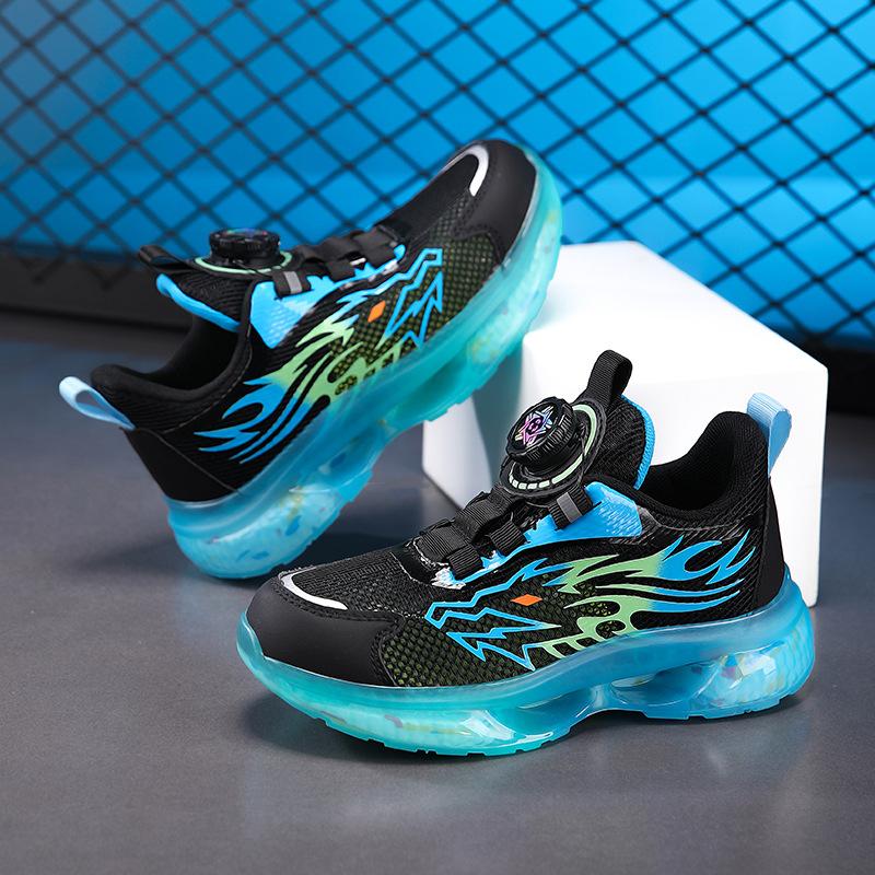 Children's sports shoes 2025 spring new breathable single mesh boys' mesh shoes medium and older children's soft-soled shock-absorbing casual shoes