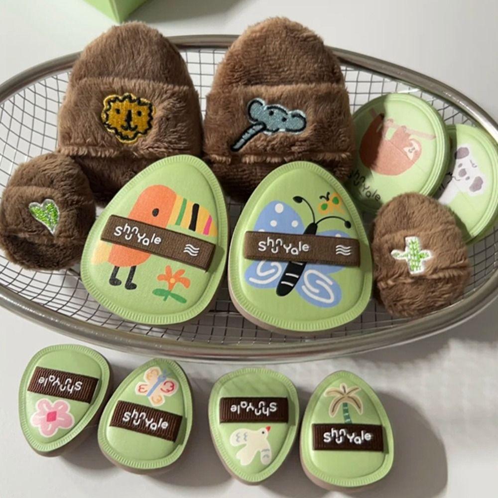 Flower Finger Puff Cartoon Animal Mini Power Puff 5mm/1mm Fluff Makeup Puff for 2Pcs Makeup