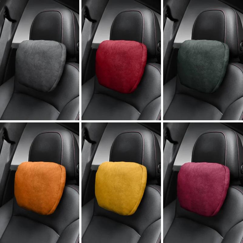Italy Super Suede Car Maybach Design Headrest for Teala Model 3 Y X S Highland Mercedes Benz C W204 W205 W206 W212 W213 W177