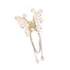 [J] Retro Hollow Butterfly Tassel Hairpin Korean Girl Rhinestone Ponytail Hair Claw Elegant Pearl Hair Accessories For Women
