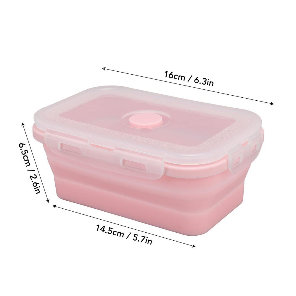 2PCS Silicone Lunch Storage Container Collapsible Design Airtight Kitchen Organizer For Camping