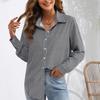 Abbigliamento da Donna Top Stampati per Primavera Autunno Colletti a Revers Camicetta a Quadri Camicia da Donna Larga Casual a Maniche Lunghe