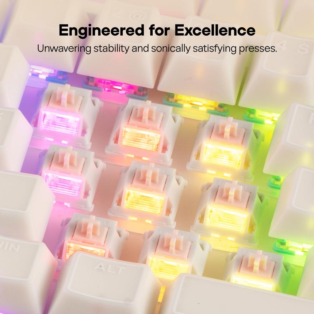 EPOMAKER Cream Marble 47gf Mechanical Key Switches for Gaming Keyboards, 35-Piece Linear Switch, 5-Pin, Factory Lubricated, Creamy Shaft, Smooth