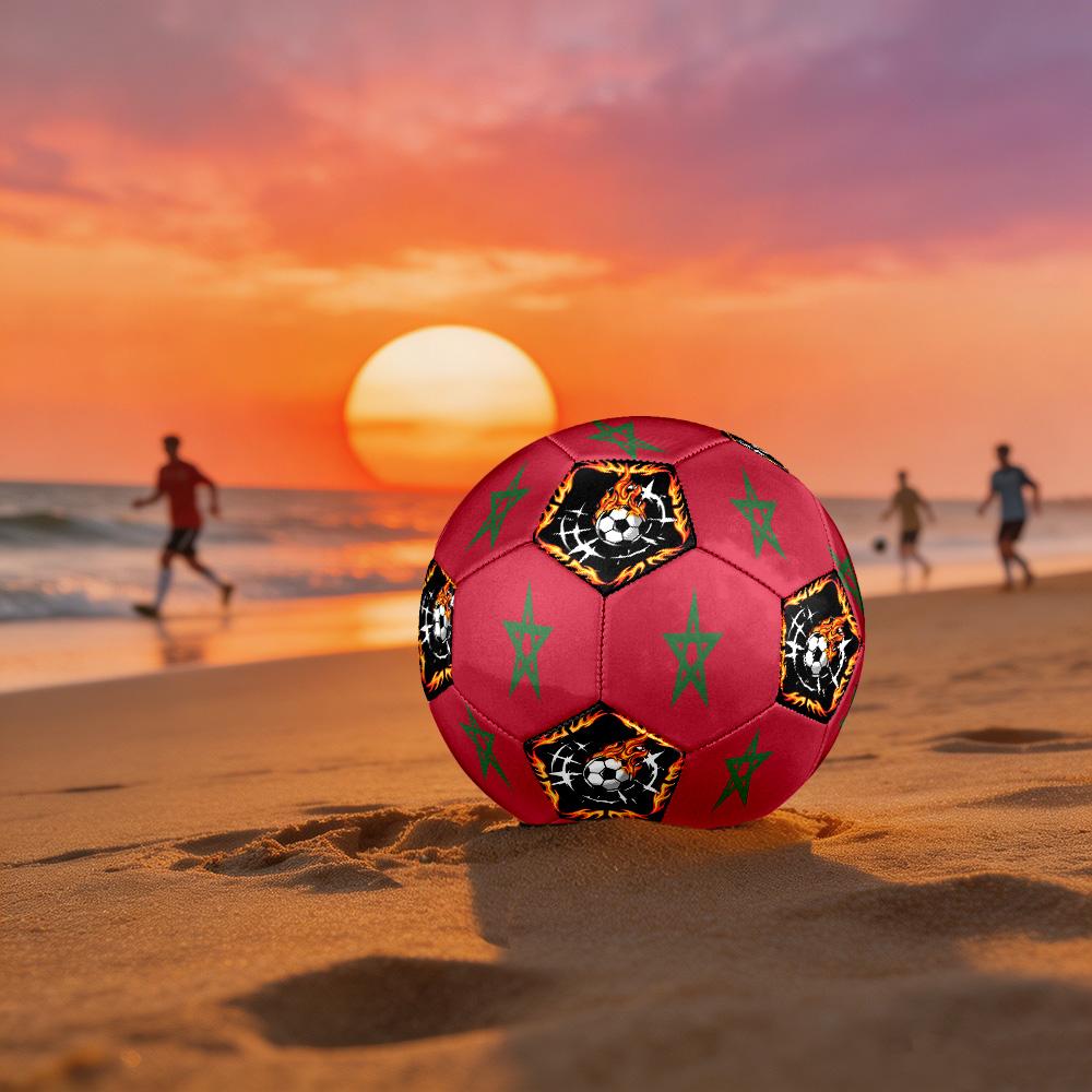 1pc Moroccan Sports Theme Size 5 Soccer Ball Professional Match Training Football Indoor &Outdoor Sports Ball Lightweight Durable c6625