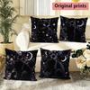 Gothic Black Cat Moon Star Pillow Covers Pattern Cushion Cover Suitable for Sofa Bedroom Car Pillow Cover