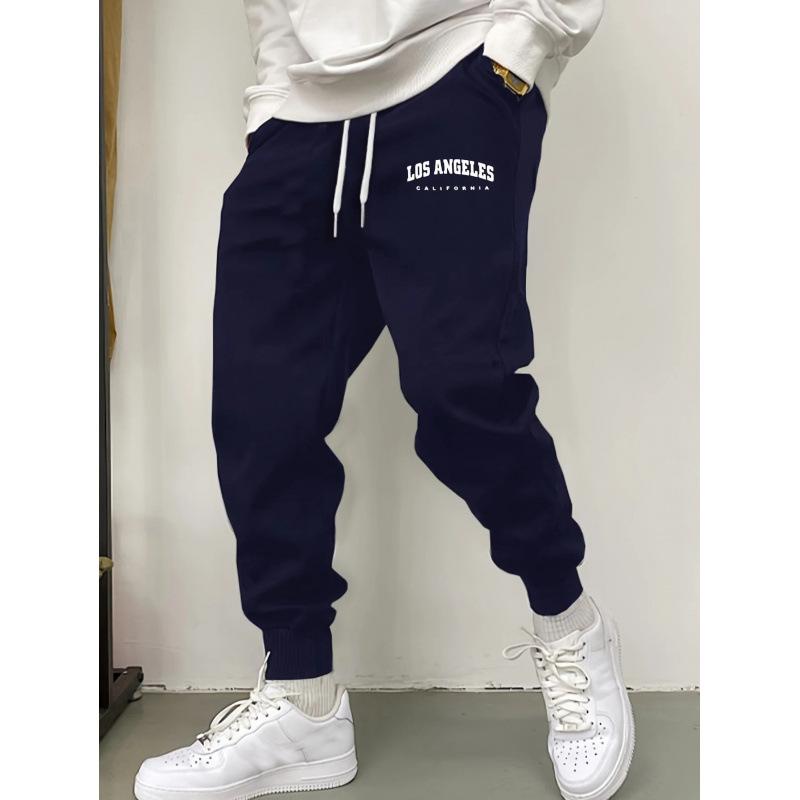 

2025 Unisex Casual Fleece Sweatpants with Straight Leg and Letter Print - Spring/Autumn Collection Medium