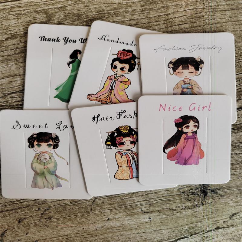 50 pc 7x9cm kraft paper black and white color jewelry packaging hairpin card white paper hairpin display card label