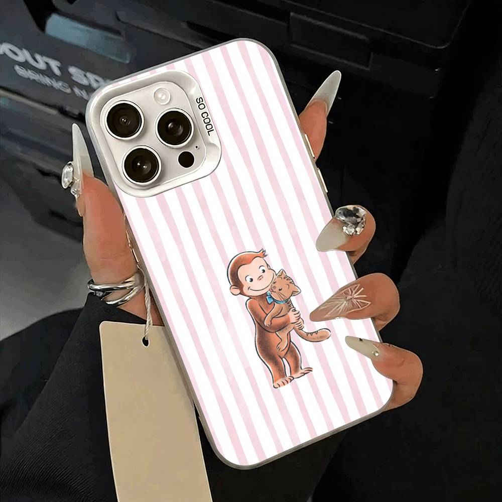C-Curious- G-George the Monkey Phone Case For IPhone 17 Air 16 15 14 13 12 11 Pro Max White Sliver Hard Cover