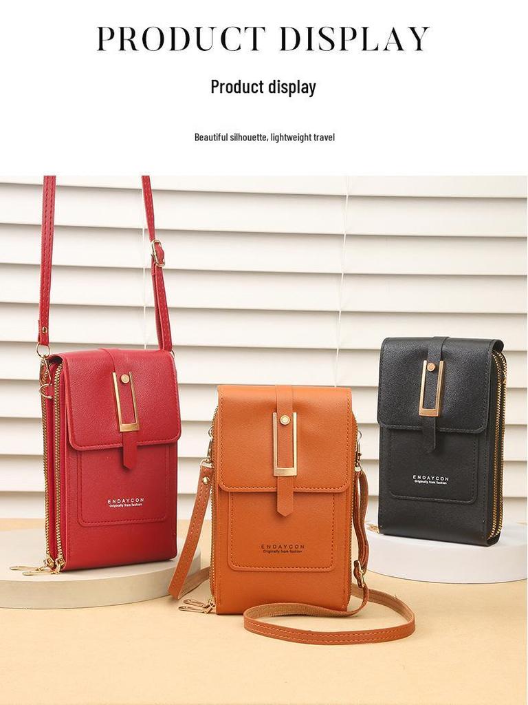 Urban Minimalist Women's Touchscreen Crossbody Bag – Multifunctional Card Holder & Coin Purse 