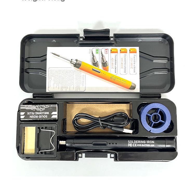 Portable USB Charger Soldering Iron Set, 5V 8W, 800-1000mAh Battery, Digital Display
