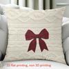 1 Pieces Knit Texture Pillow With Red Velvet Bow Polyester pillowcase, sofa decorative cushion cov Headboard Pillow