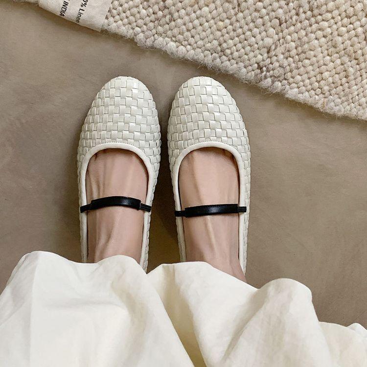 Niche brand~ Compilation Mary Jane shoes round head flat sole single shoes women's 2025 spring new versatile leather women's shoes