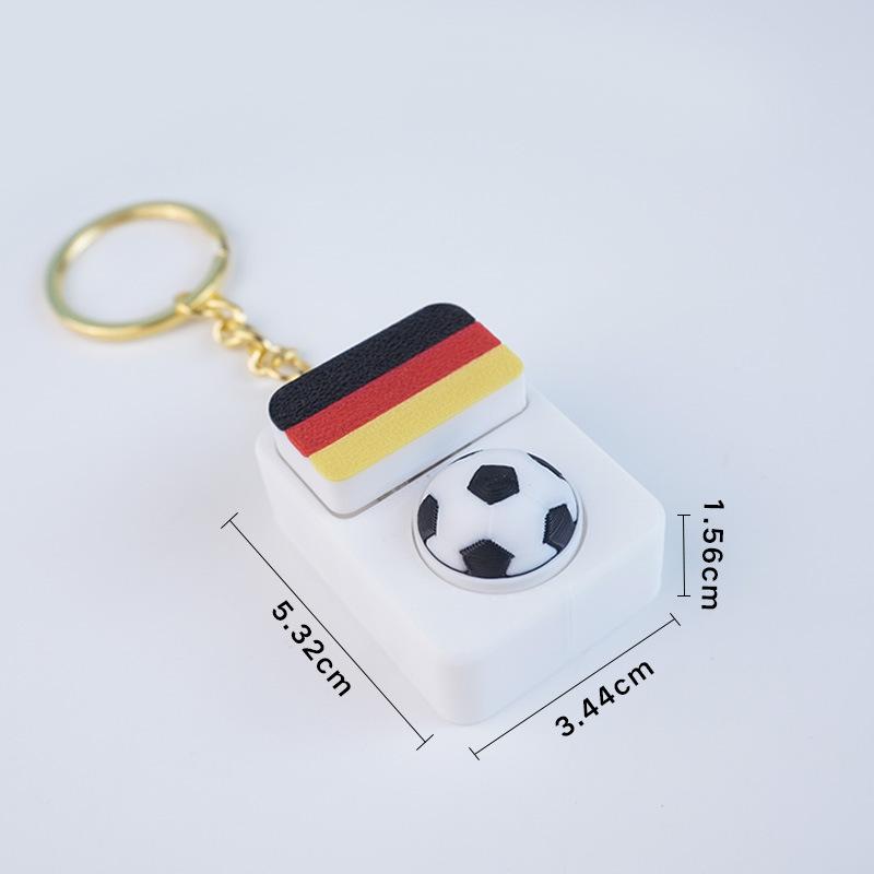 1-10PCS Soccer Fan Collectible Keychain Spinning Clicker Stress Relief Fidget Toy with Flag Pendant Memorial Gift