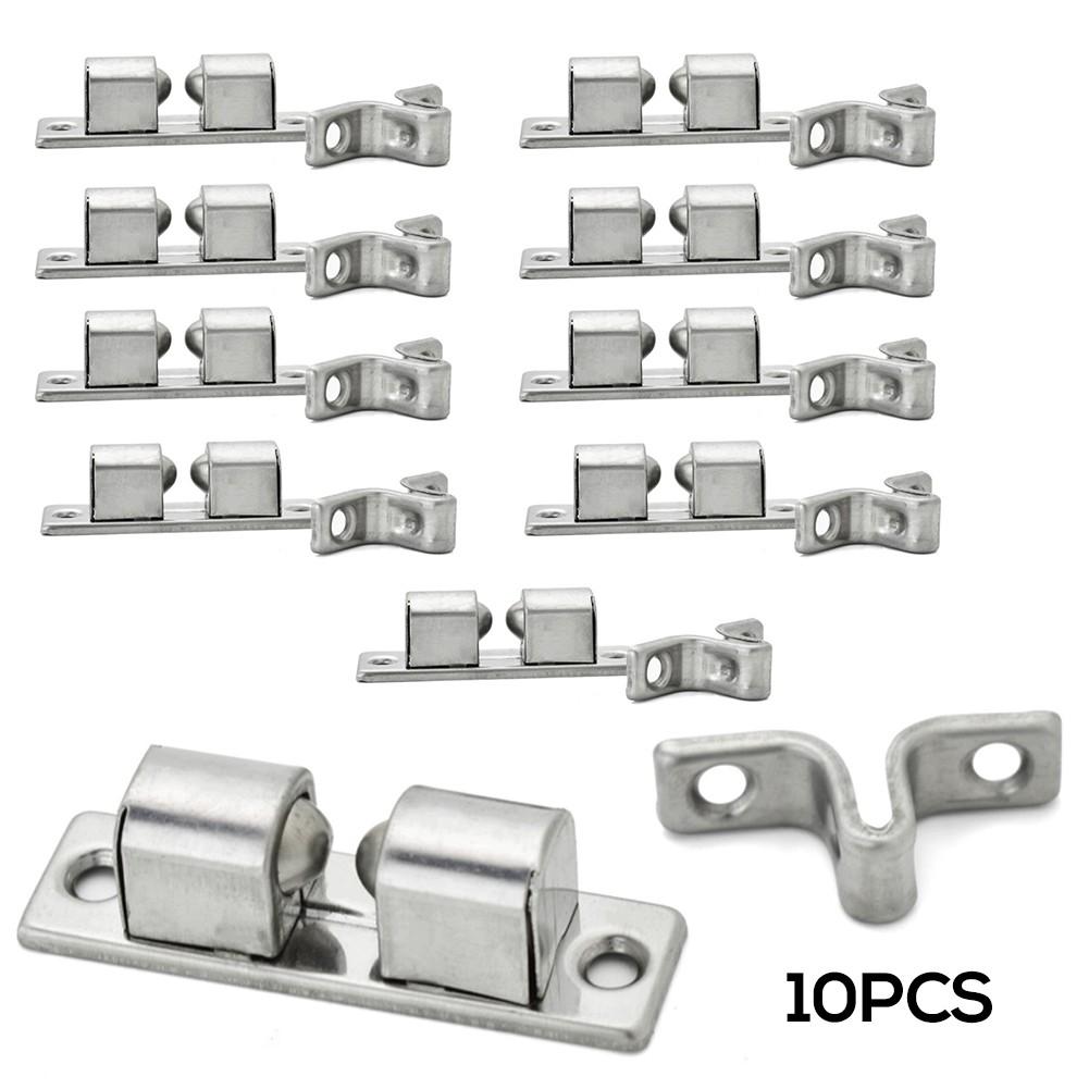 New Double Roller Door Lock Hot Sale Latch 50*14.5mm Cabinet Door Closet Catch Tension Double Ball Practical Stainless Steel