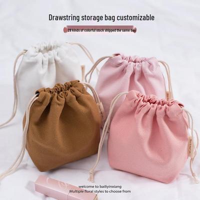 Custom Mini Colored Canvas Drawstring Storage Bag