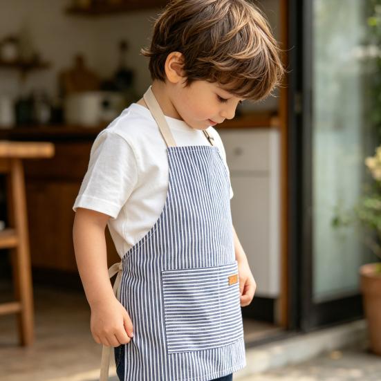 Adjustable Kids Apron with Neck Clip & Front Pocket Children Painting Apron Water-Resistant Art Smock for Kindergarten Home Art Class